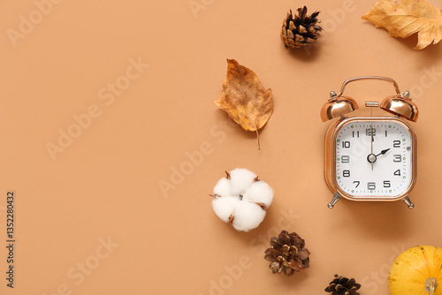 Alarm clock with fallen lea...