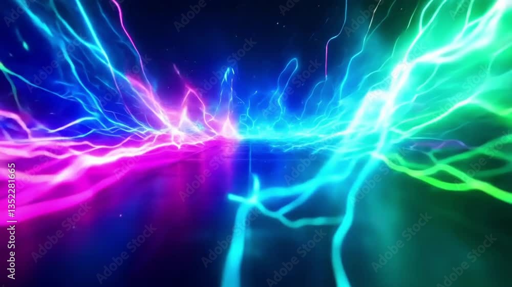 High-resolution abstract animation 4k video Bright neon gradients of electric blue neon pink and lime green pulsate and ripple like futuristic digital waves in a cyberpunk-inspired motion
High-resolution abstract animation 4k video Bright neon gradients of electric blue neon pink and lime green pulsate and ripple like futuristic digital waves in a cyberpunk-inspired motion