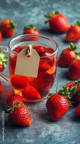 Fresh Strawberries and Herbal Tea Create a Refreshing Summer Drink Experience