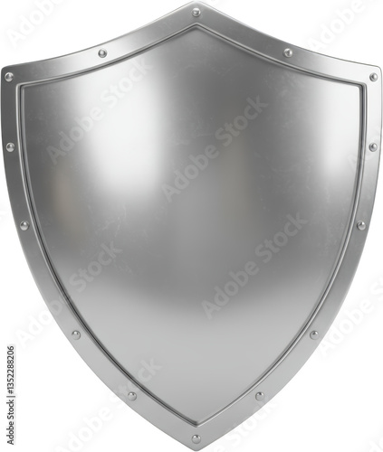 Metal Shield Protection Security Icon Blank Silver Medieval Knight Armor Symbol