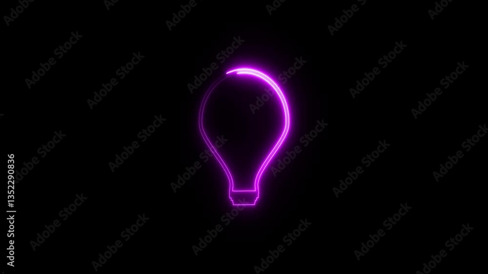 Neon Bulb Icon Animation. Neon Bulb Icon Animation.