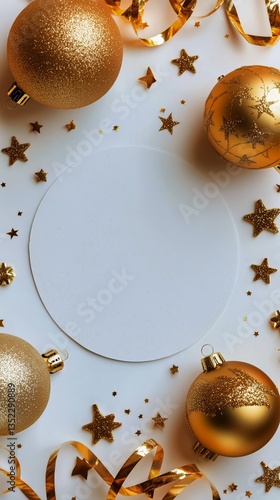 Gold and White Festive Decorations Create a Cheerful Atmosphere for Celebrati...