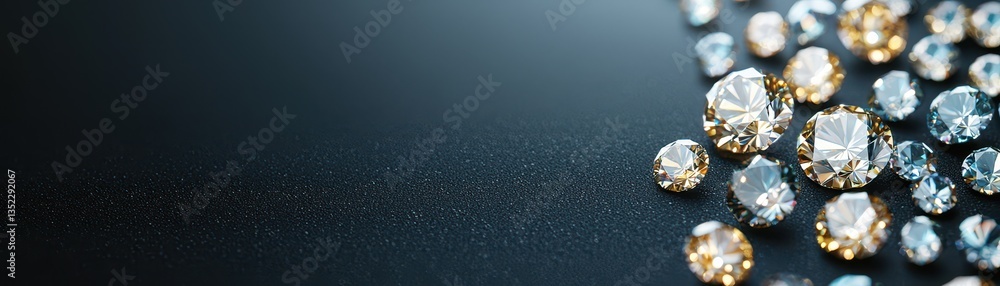 Fototapeta premium Glistening diamonds shine brightly luxurious display studio setting close-up view sparkling beauty