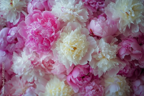 Beautiful Arrangement of Colorful Peonies Creating a Vibrant Floral Display i...