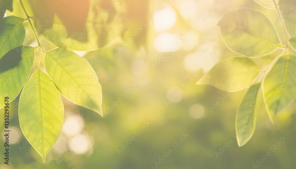 Green Leaf Pattern Background with Soft Light Leaks for Nature and Relaxation Themes Green Leaf Pattern Background with Soft Light Leaks for Nature and Relaxation Themes