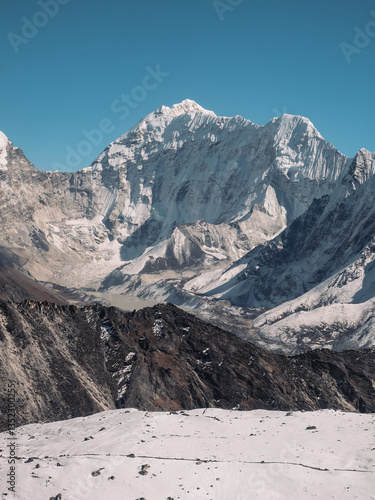 Snowy ridge and glacier walls