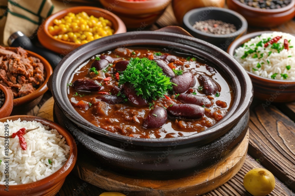 Feijoada a typical traditional Brazilian food in Highly detailed Feijoada a typical traditional Brazilian food in Highly detailed