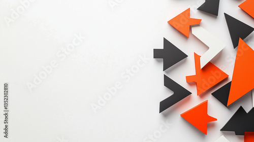 Free Download Abstract geometric shapes and arrows symbolizing business strategy and direction on a clean white background. - GFXLoad