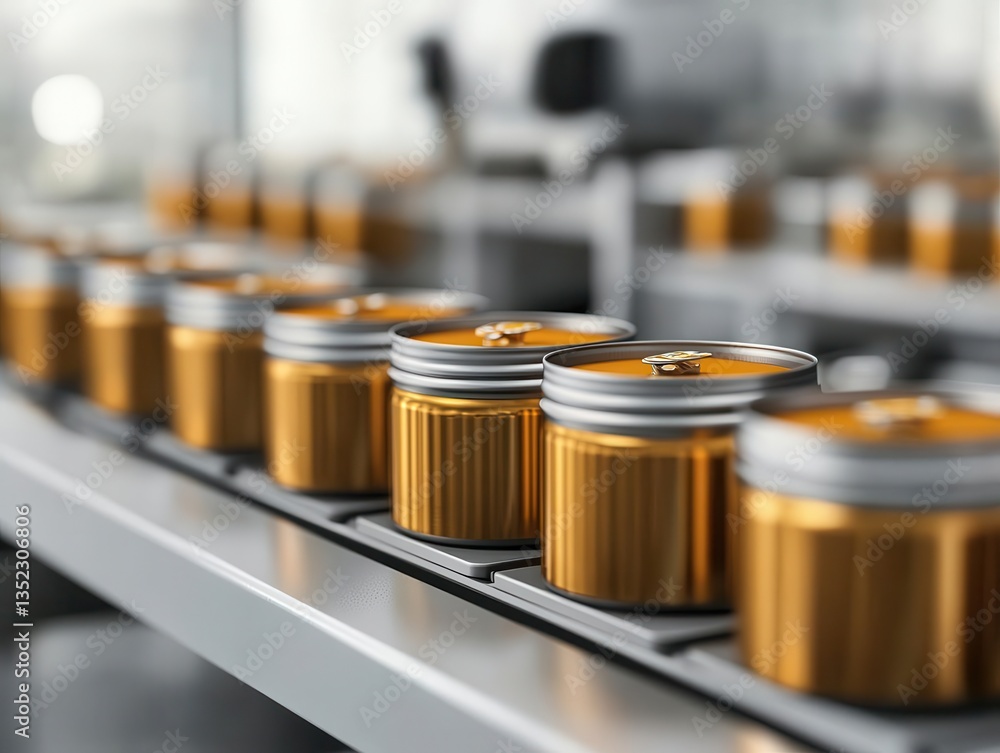 Closeup of the inkjet printer applying expiration dates and batch numbers to the top of each can Closeup of the inkjet printer applying expiration dates and batch numbers to the top of each can