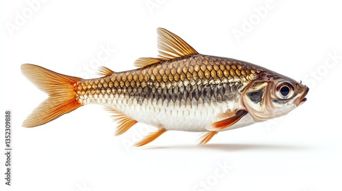 Hard-lipped barb on White background