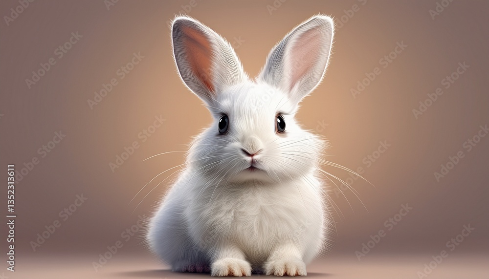 Obraz premium white rabbit isolated on white background