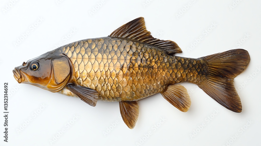 Smallscale mud carp on White background Smallscale mud carp on White background