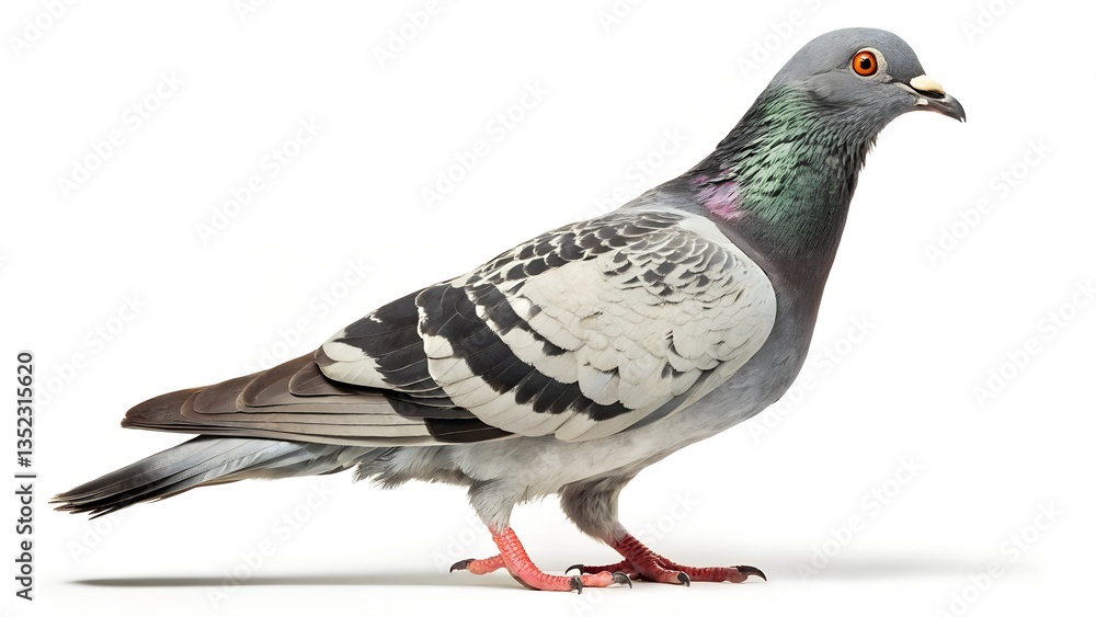 Fototapeta premium High-Resolution Pigeon Image with Detailed Feathers and Iridescent Neck