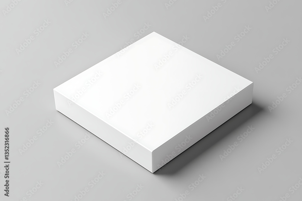 White Square Box on Gray Background, Simple and Clean White Square Box on Gray Background, Simple and Clean