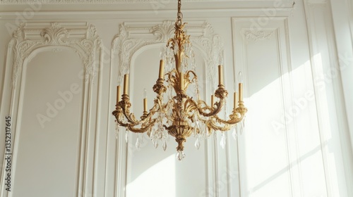 Elegant Gold Chandelier in a Luxurious Interior