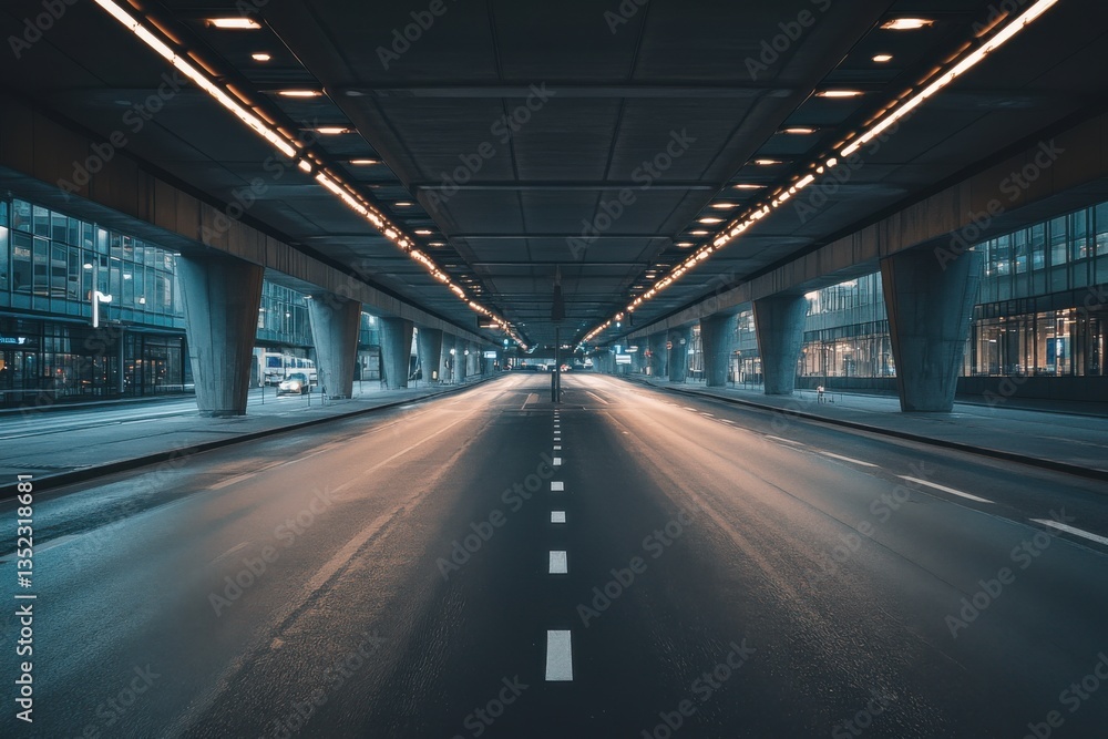 Modern cityscape with few cars and natural light, empty space Modern cityscape with few cars and natural light, empty space