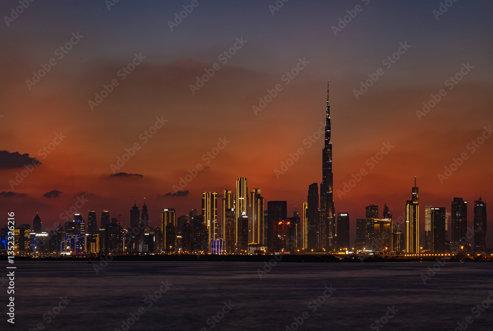 Obraz premium Downtown Dubai at Sunset