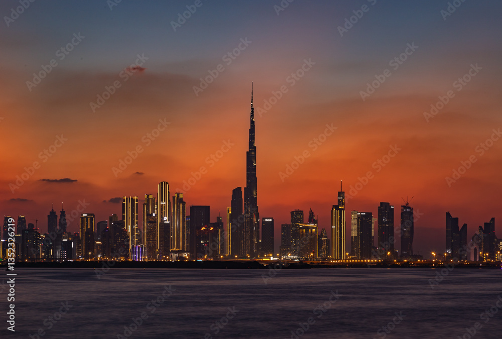 Obraz premium Downtown Dubai at Sunset