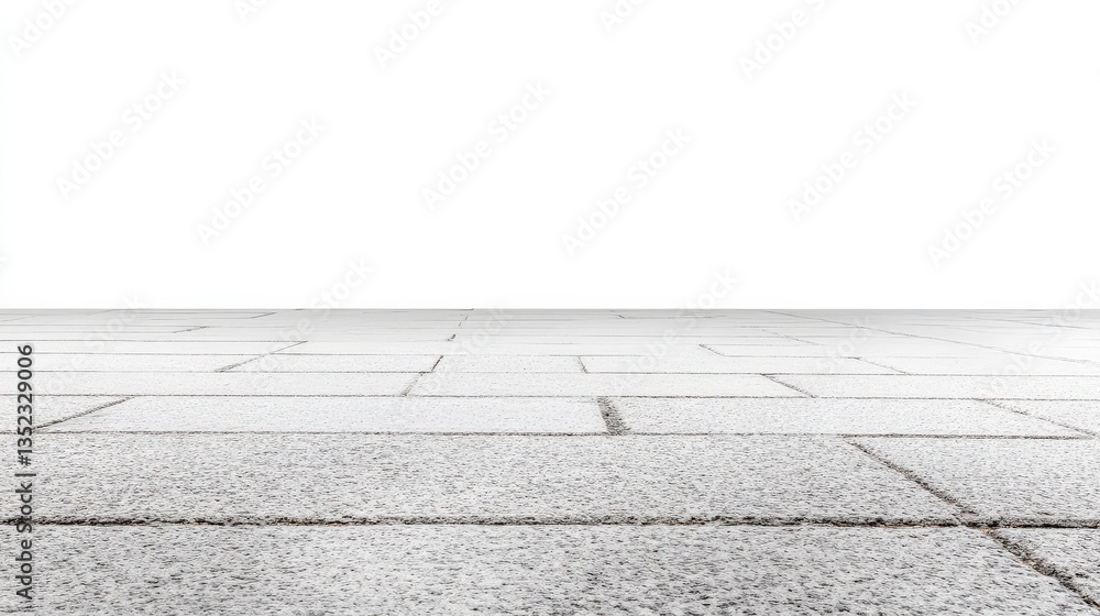 Fototapeta premium Textured Gray Paving Stones with Clean White Background for Modern Architectural Design and Minimalist Interior or Exterior Spaces