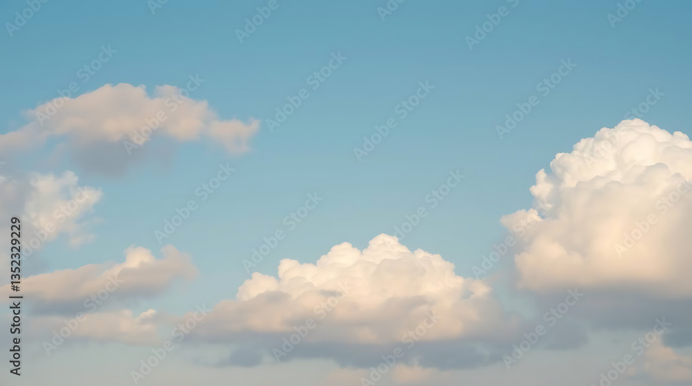 A calming sky background featuring soft, fluffy clouds drifting across a pastel blue gradient. Ideal for digital art, social media, and web design. Created with generative AI. A calming sky background featuring soft, fluffy clouds drifting across a pastel blue gradient. Ideal for digital art, social media, and web design. Created with generative AI.