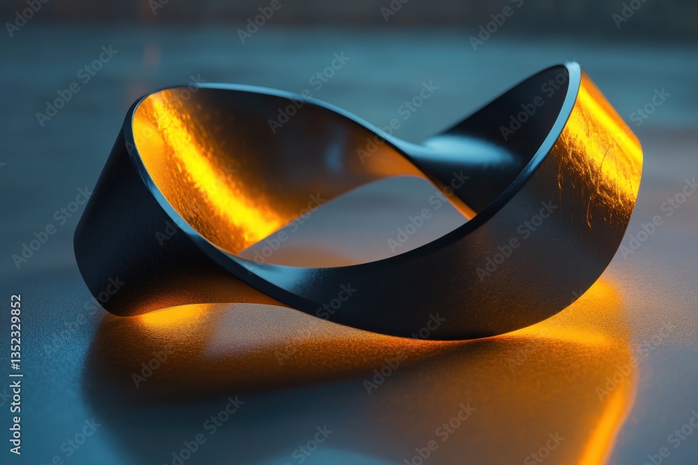 Infinity concept mobius strip with endless loop and soft diffused lighting