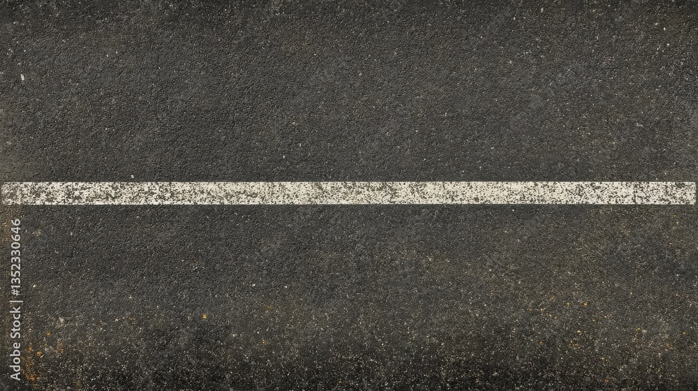 Fototapeta premium White line on asphalt road surface captures minimalist urban concept
