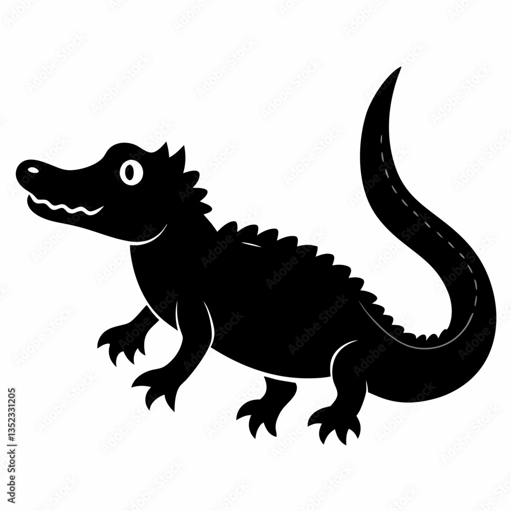 Crisp Crocodile Silhouette Artwork Crisp Crocodile Silhouette Artwork