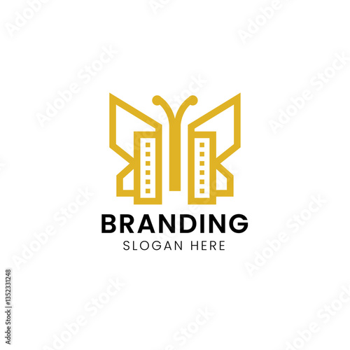 Butterfly building logo template.