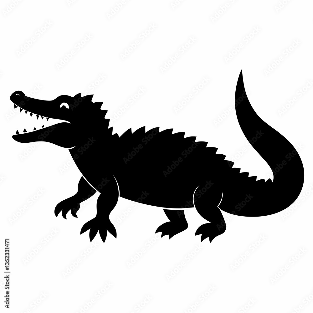 Fototapeta premium Crisp Crocodile Silhouette Artwork