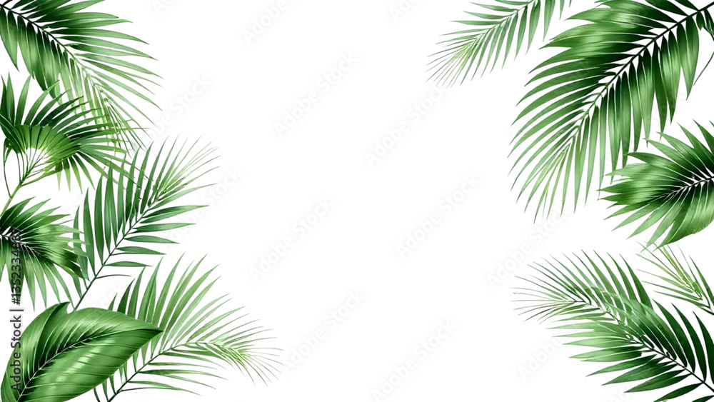 Palm tree leaves boarder. Palm tree leaves boarder.