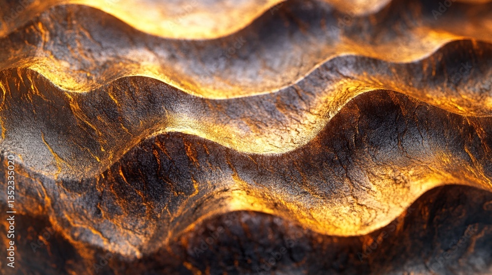 Molten rock waves. Abstract, fiery, textured surface Molten rock waves. Abstract, fiery, textured surface