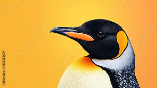 Wallpaper Mural Close-up Portrait of Emperor Penguin with Yellow and Black Plumage Torontodigital.ca