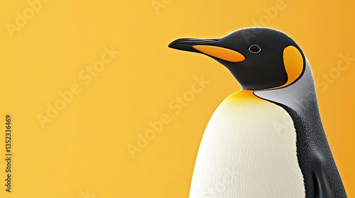Wallpaper Mural King Penguin Profile on Yellow Background - Wildlife and Nature Stock Torontodigital.ca