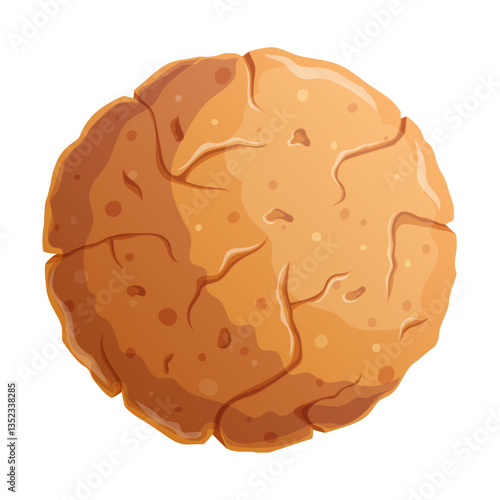 Delicious oatmeal cookies close-up. The concept of confectionery, cakes, pastries, cooking, confectionery. Isolated vector illustration for the design of menus, posters, banners, covers