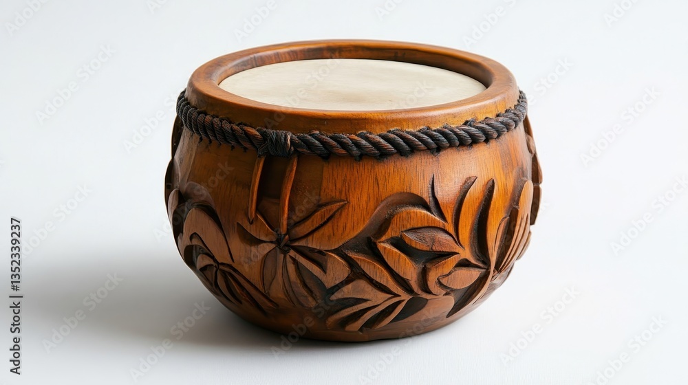 Handcrafted Wooden Bowl with Intricate Floral Design Handcrafted Wooden Bowl with Intricate Floral Design