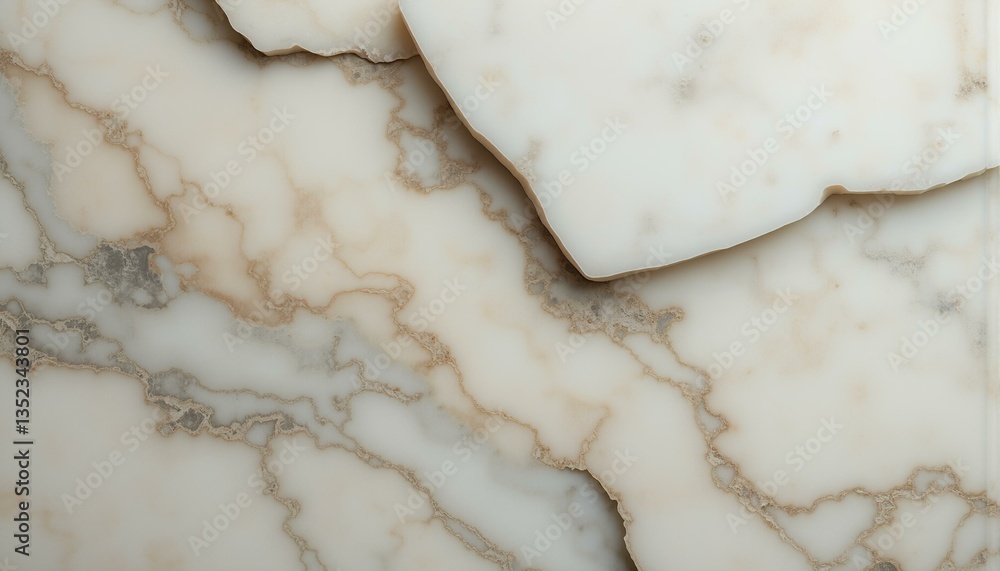 Close-up view of smooth alabaster slabs with subtle veining and pastel hues against cream background. Close-up view of smooth alabaster slabs with subtle veining and pastel hues against cream background.
