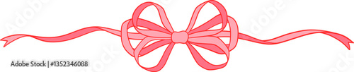 Coquette Pink Bow Ribbon Border Divider