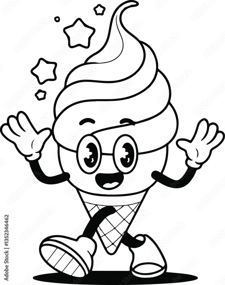 Cartoon Ice Cream Coloring Page Cartoon Ice Cream Coloring Page