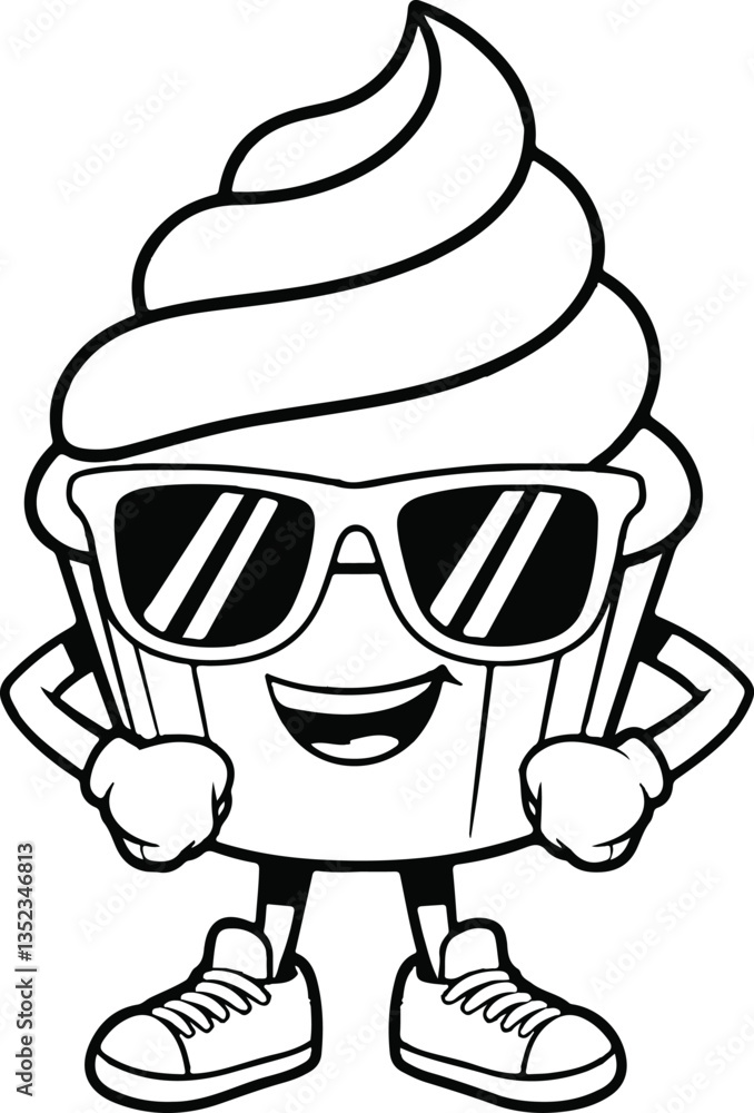 Cartoon Ice Cream Coloring Page Cartoon Ice Cream Coloring Page