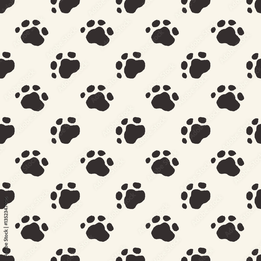 seamless pattern with black and cat footprints seamless pattern with black and cat footprints