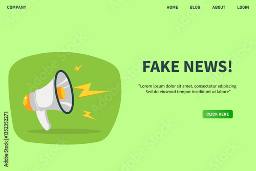 Fake news, banner with megaphone. Fake news speech bubble banner. Vector illustration for retail shopping online marketing template, banner, poster, and background.