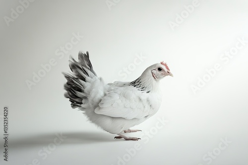 Wallpaper Mural Fluffy white hen profile against white background Torontodigital.ca