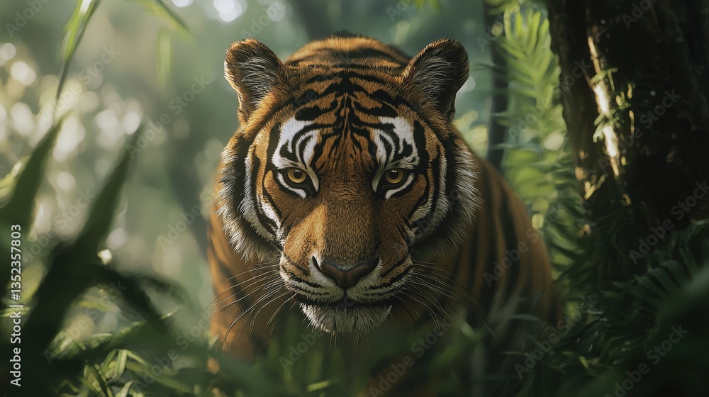Fototapeta premium a tiger in the jungle 
