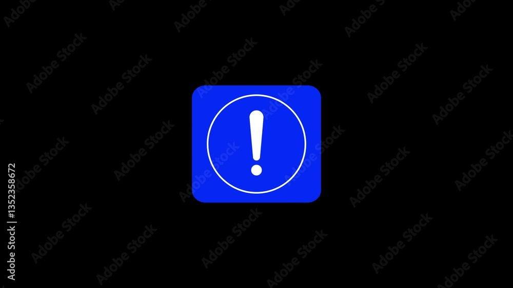 The significance of the warning white color animation. Abstract notifications for critical information on black background. The significance of the warning white color animation. Abstract notifications for critical information on black background.