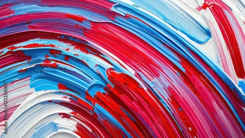 Abstract Background with Blue, White, and Red Paint Strokes with Bold Texture. Spirit of France. Horizontal Image Banner in a 16:9 Ratio