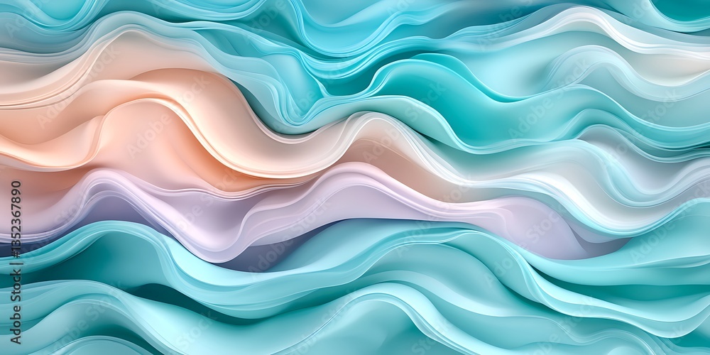 Fototapeta premium Pastel Wave Abstract Background.