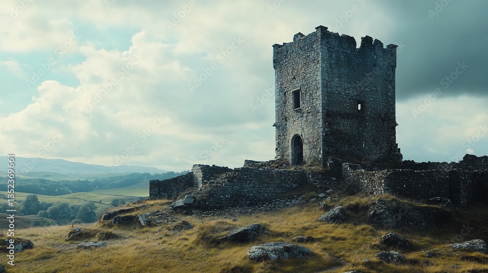 Castle Ruins on a Hillside: A Glimpse into History's Architectural Legacy Castle Ruins on a Hillside: A Glimpse into History's Architectural Legacy
