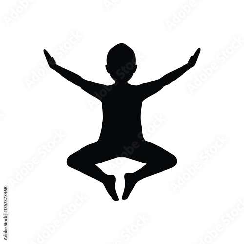 the boy is yoga silhouette art