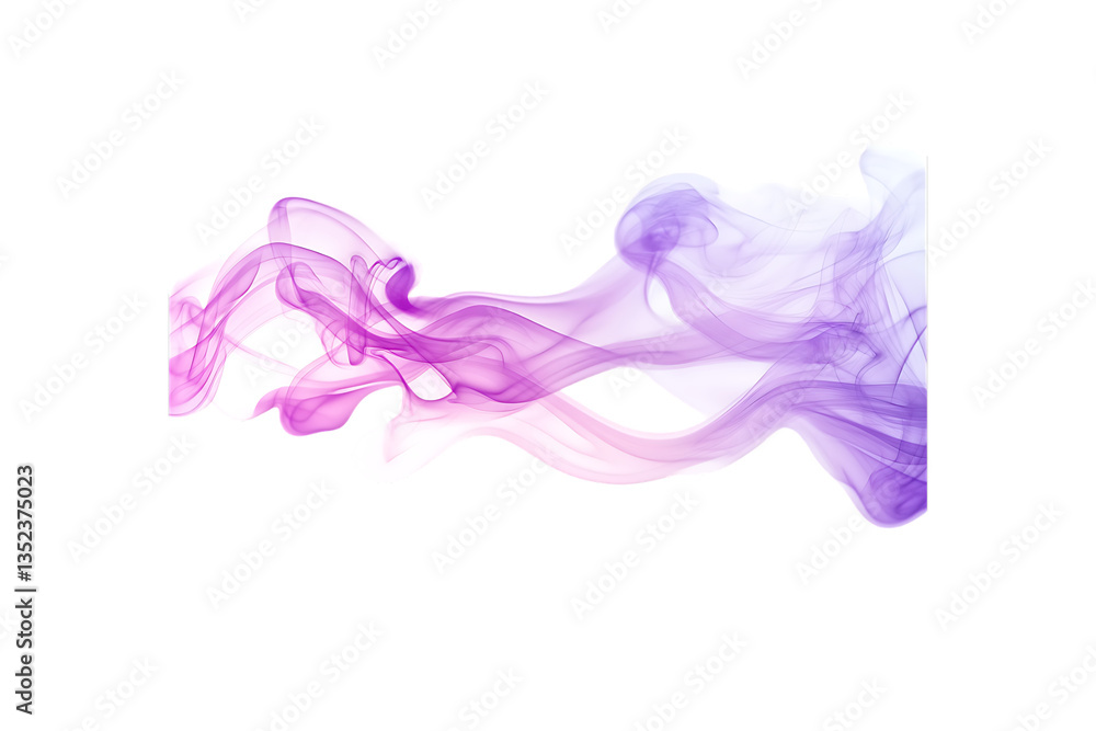 Fototapeta premium Colorful Purple and Pink Smoke Wave - Transparent Background