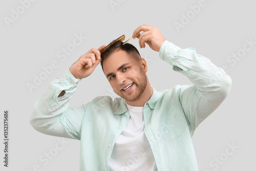 Young man with hair loss pr...